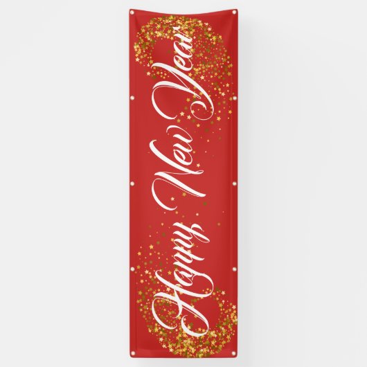 Nieuw jaar binnenshuis aangepaste banner voor buit (Verticaal)