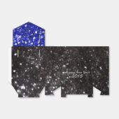 Nieuw jaar blauw en zwart glitter Patroonmodel voo Bedankdoosjes (Uitgevouwen)