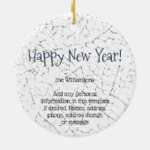 Nieuw jaar Blauw konijn Bunny Delft Dedham Keramisch Ornament (Achterkant)