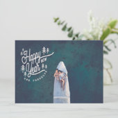 NIEUW JAAR  BOMEN-WITTE FEESTDAGENKAART (Staand voorkant)