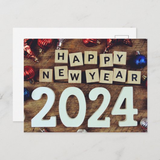 NIEUW JAAR BRIEFKAART (Voorkant / Achterkant)