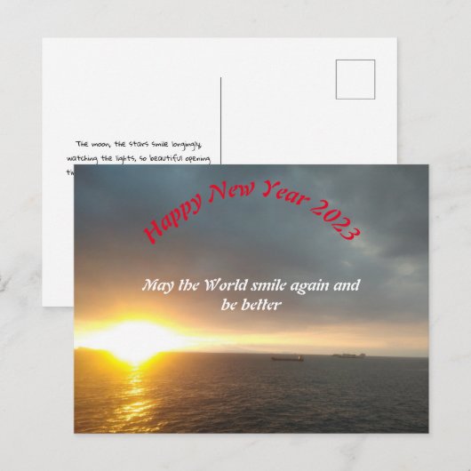 nieuw jaar briefkaart (Voorkant / Achterkant)