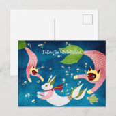 Nieuw jaar Briefkaart konijnenkratten (Voorkant / Achterkant)