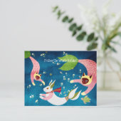 Nieuw jaar Briefkaart konijnenkratten (Staand voorkant)