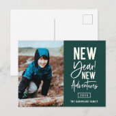 Nieuw jaar Briefkaart voor nieuwe avonturen Fotova (Voorkant / Achterkant)