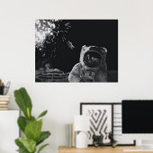 Nieuw jaar Briefkaart vuurwerk Poster (Thuiskantoor)