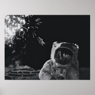 Nieuw jaar Briefkaart vuurwerk Poster