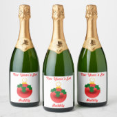 Nieuw jaar Bubbly Label Set Sparkling Wijnetiket (Flessen)