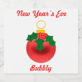 Nieuw jaar Bubbly Label Set Sparkling Wijnetiket (Enkel label)