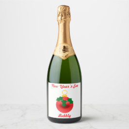 Nieuw jaar Bubbly Label Set Sparkling Wijnetiket