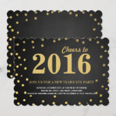 Nieuw jaar Chalkboard Gold Confetti 2016 Kaart (Voorkant / Achterkant)