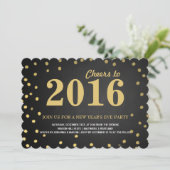 Nieuw jaar Chalkboard Gold Confetti 2016 Kaart (Staand voorkant)
