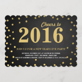 Nieuw jaar Chalkboard Gold Confetti 2016 Kaart