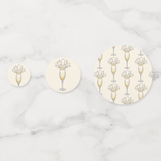 Nieuw jaar Champagne glas Confetti (Voorkanten)