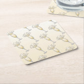 Nieuw jaar Champagne glas Kartonnen Onderzetters (Schuin)