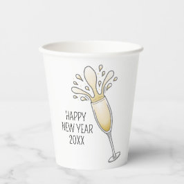 Nieuw jaar Champagne glas Papieren Bekers