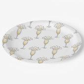 Nieuw jaar Champagne glas Papieren Bordje (Gekanteld)
