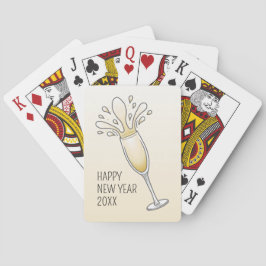Nieuw jaar Champagne glas Pokerkaarten