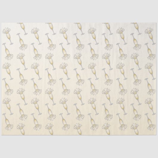 Nieuw jaar Champagne glas Tissuepapier (Voorkant)