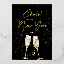 Nieuw jaar Champagne Glasses Modern Script