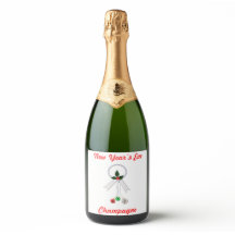 Nieuw jaar Champagne Label Set
