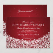 Nieuw jaar Champagne Sparkles Red Kaart (Voorkant / Achterkant)