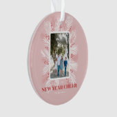 Nieuw jaar Cheer Pink Holiday Ceramic Ornament (voorkant)