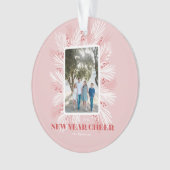 Nieuw jaar Cheer Pink Holiday Ceramic Ornament (voorkant)