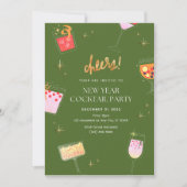 Nieuw jaar cocktailparty kaart (Voorkant)