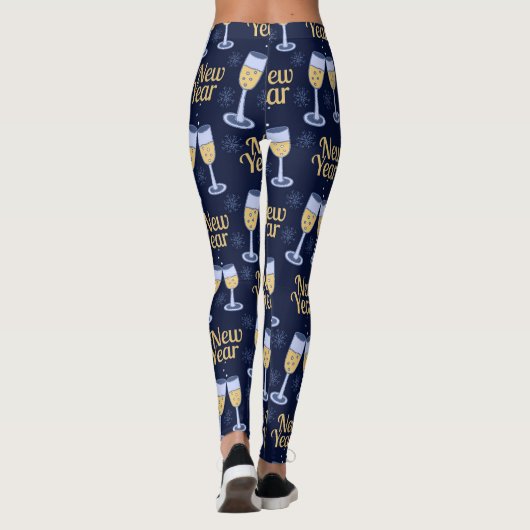 NIEUW JAAR EN WIJNCHRISTMAS AANGEPASTE MONOGRAM LEGGINGS (Achterkant)