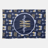 NIEUW JAAR EN WIJNCHRISTMAS AANGEPASTE MONOGRAM THEEDOEK (Horizontaal)