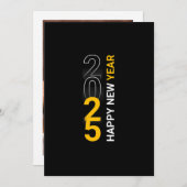 NIEUW JAAR EVE GROETJES 2025 witgele Kaart (Voorkant / Achterkant)