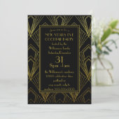 Nieuw jaar: Eve Party Cocktail Black | Gold Art De Kaart (Staand voorkant)