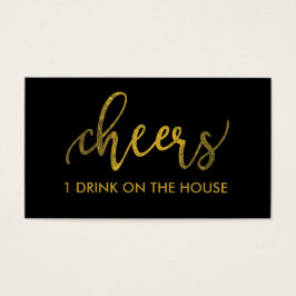 Nieuw jaar Faux Gold Foil - Cheers Drink Ticket/Pa Visitekaartjes