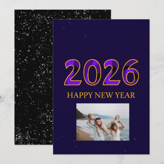 Nieuw jaar feestdagenkaart (Voorkant / Achterkant)
