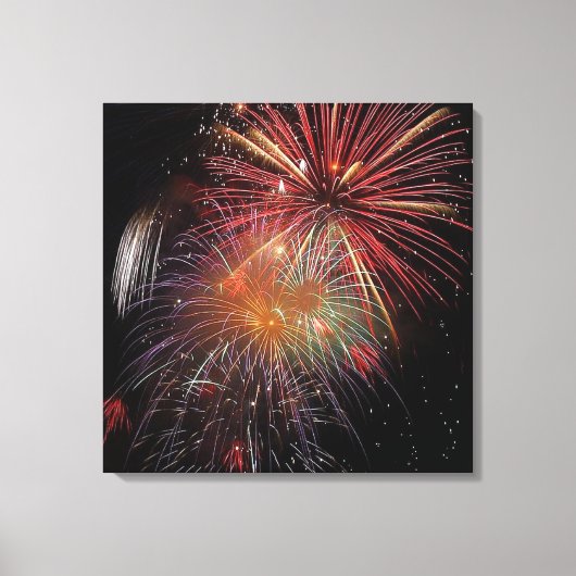 Nieuw jaar Fireworks Sparkles Canvas afdrukken (Voorkant)