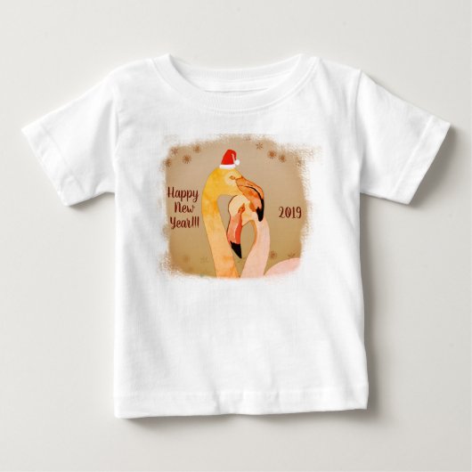 Nieuw jaar Flamingo Birds - Shirt (Voorkant)