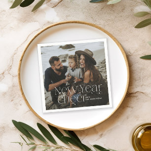 Nieuw jaar Fotoelegant Art Deco-typografie modern Servet