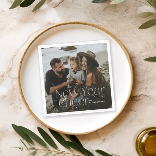 Nieuw jaar Fotoelegant Art Deco-typografie modern Servet