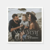 Nieuw jaar Fotoelegant Art Deco-typografie modern Servet (Voorkant)