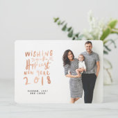 NIEUW JAAR (FULL BLEED FOTO)ROOS GOLD FEESTDAGENKAART (Staand voorkant)