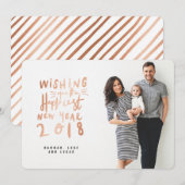 NIEUW JAAR (FULL BLEED FOTO)ROOS GOLD FEESTDAGENKAART (Voorkant / Achterkant)