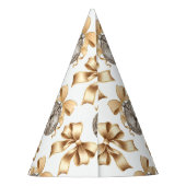 Nieuw Jaar Gold Bow & Disco Ball Party Pet Feesthoedjes (Achterkant)