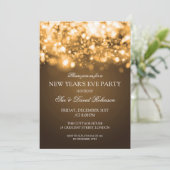 Nieuw jaar Goud met mousserende lampjes Kaart (Staand voorkant)