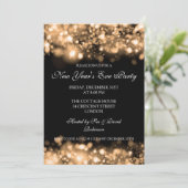 Nieuw jaar Goud met mousserende lampjes Kaart (Staand voorkant)