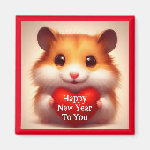 Nieuw Jaar Hamster Magneet (Voorkant)