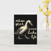 Nieuw jaar hetzelfde Baka leven Gans Grappig Grapp Kaart (Gele Bloem)