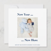 Nieuw jaar Hier Foto Baby Boy Birth Navy Blue (Voorkant)