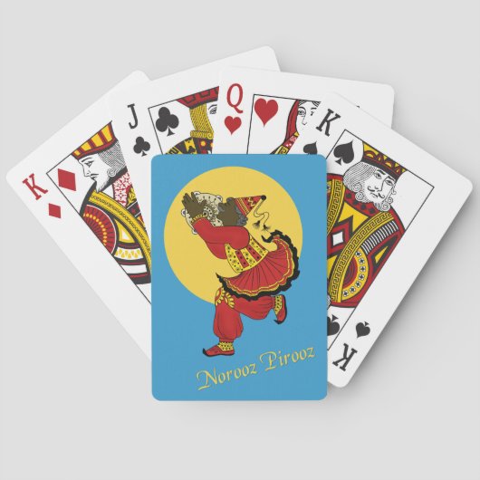 Nieuw jaar in Haji Pirooz Blue Sky Persian Pokerkaarten (Achterkant)