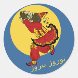 Nieuw jaar in Haji Pirooz Blue Sky Persian Ronde Sticker